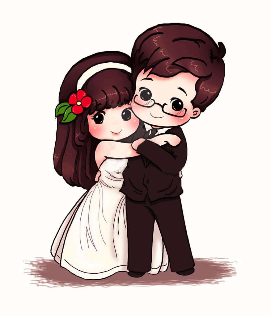 Hình ảnh anime chibi cặp đôi de thương quá