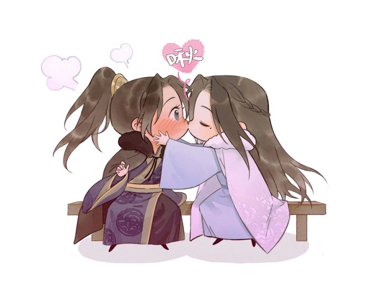 Ảnh cặp đôi anime chibi cute đẹp như tranh