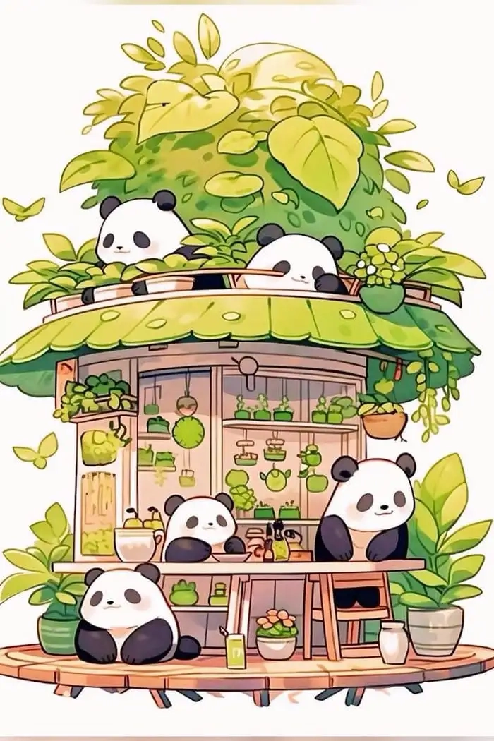 Gấu trúc chibi dễ thương làm say lòng người