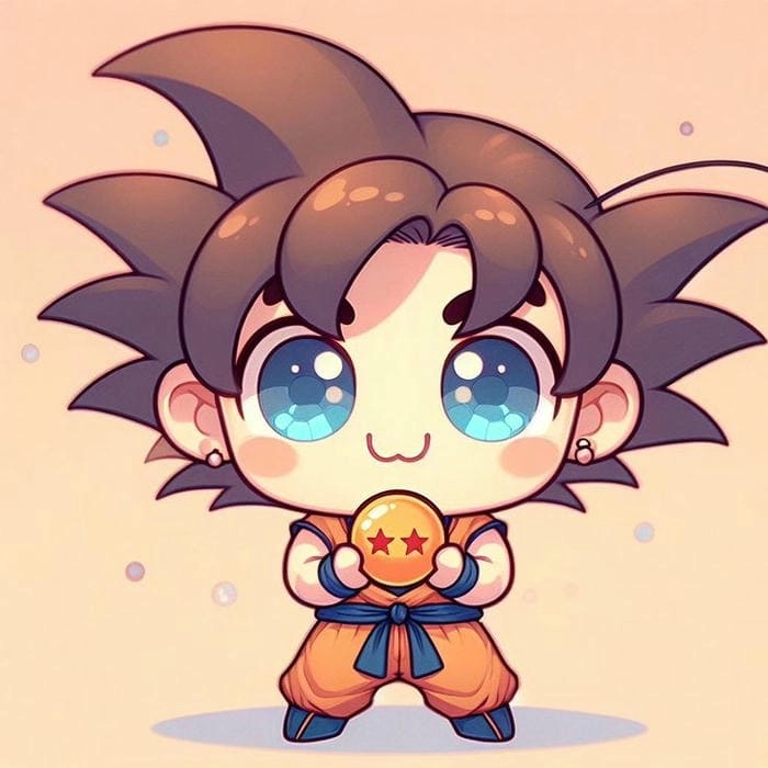Ảnh Goku chibi dễ thương không thể thiếu trong bộ sưu tập