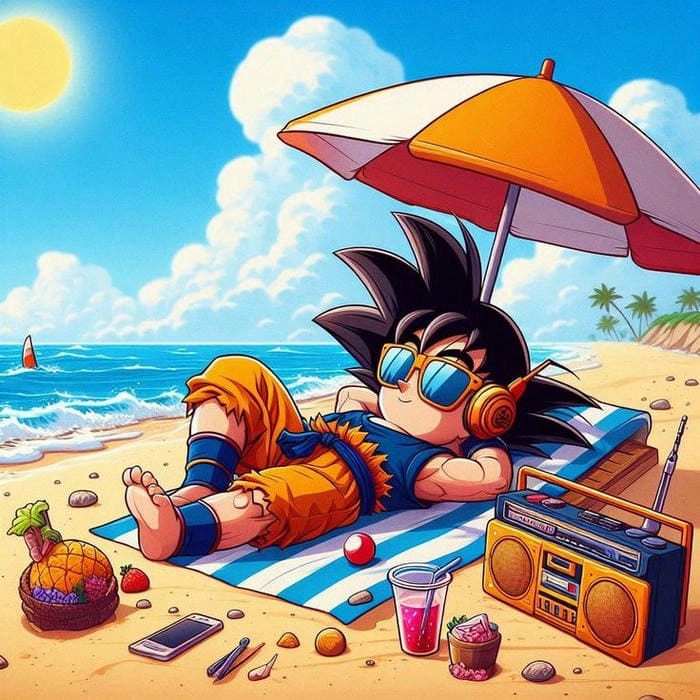 Hình nền Goku chibi cho điện thoại siêu đẹp mắt