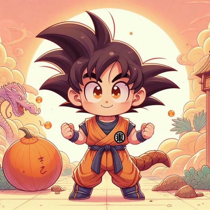 Goku chibi Blue hoàn hảo với màu sắc mạnh mẽ