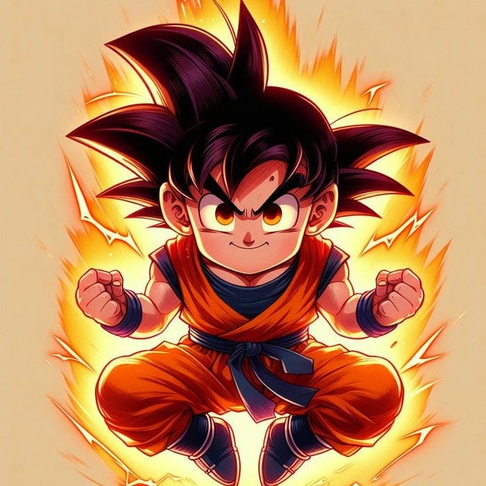 Goku chibi drawing cute đầy màu sắc, ngập tràn cảm xúc