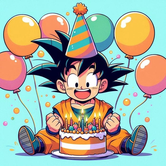 Goku chibi Kamehameha mạnh mẽ và đầy năng lượng