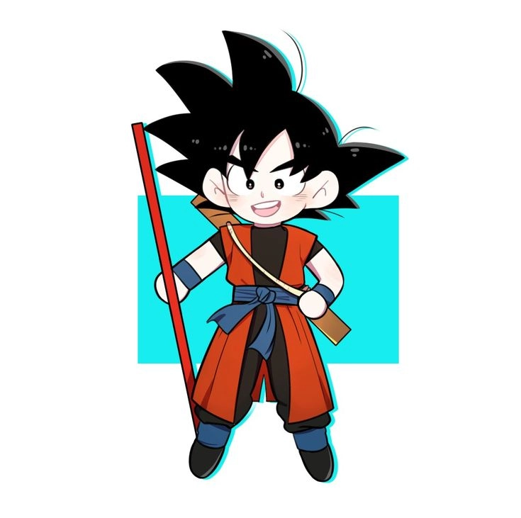 Goku chibi pixel art dễ thương trong phong cách cổ điển