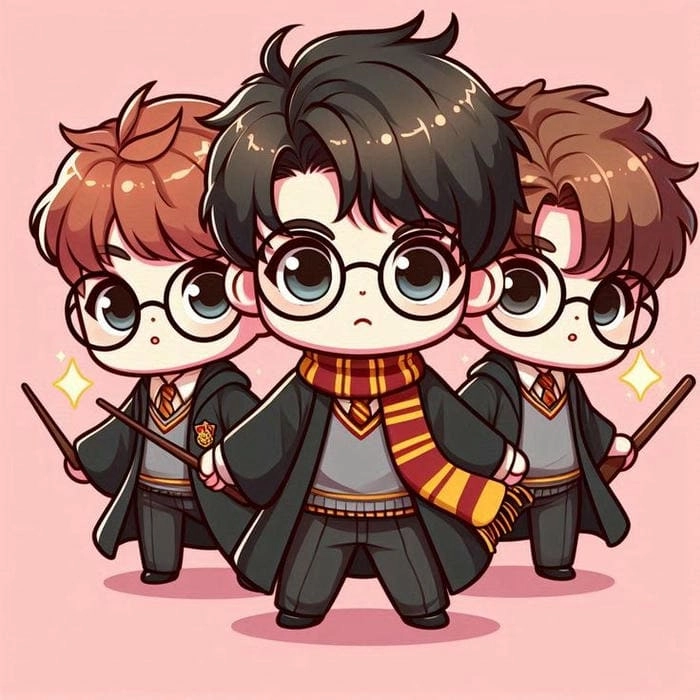 Harry Potter chibi clipart mỗi hình là một câu chuyện huyền thoại