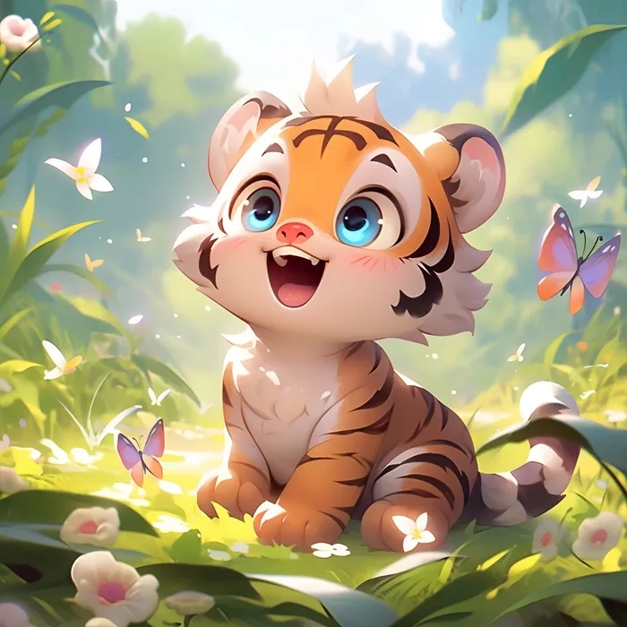 Hổ con dễ thương chibi nhìn là cưng