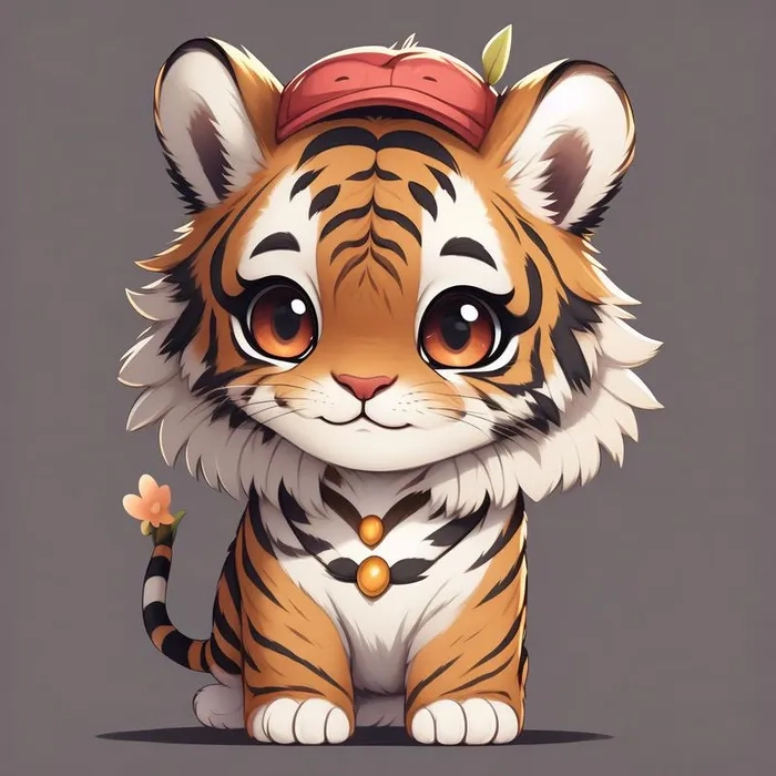 Vẽ con hổ chibi cute siêu xinh