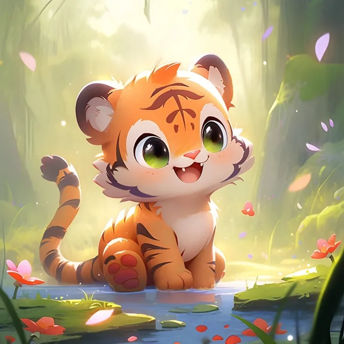 Cute hổ con dễ thương chibi cực xinh