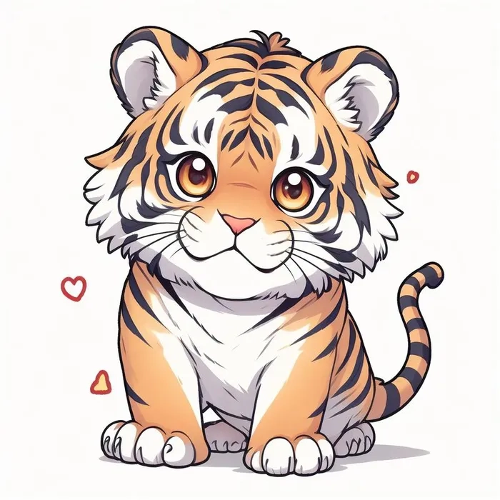 Hổ con chibi nhìn là muốn ôm luôn