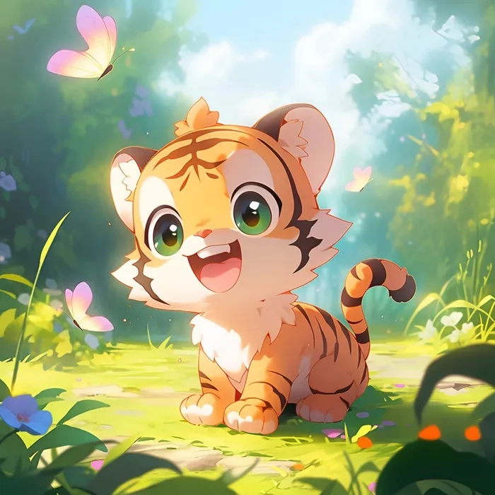 Ảnh con hổ chibi dễ thương bất ngờ