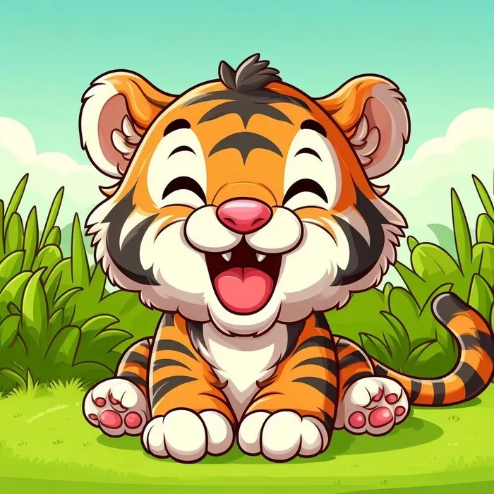 Hình vẽ hổ chibi cho bé tập tô màu