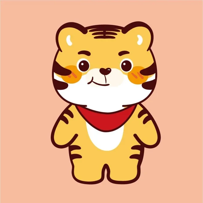 Mặt hổ chibi hài hước và ngộ nghĩnh