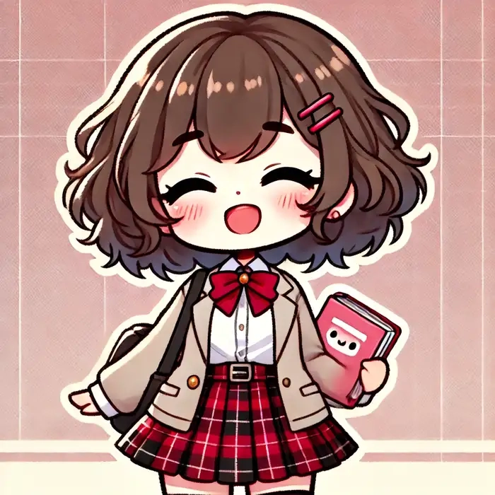 Hình học sinh chibi cute làm tan chảy trái tim