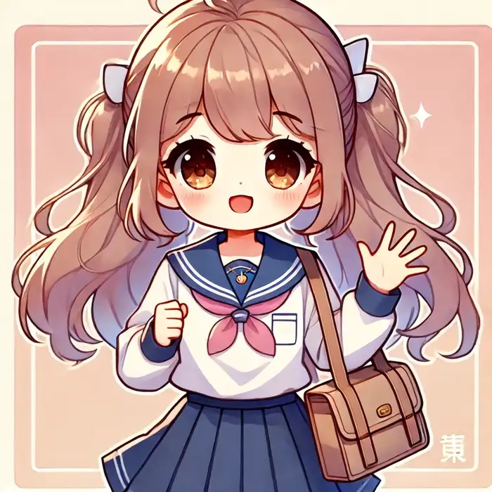 Anime học sinh chibi rực rỡ trong thế giới ảo