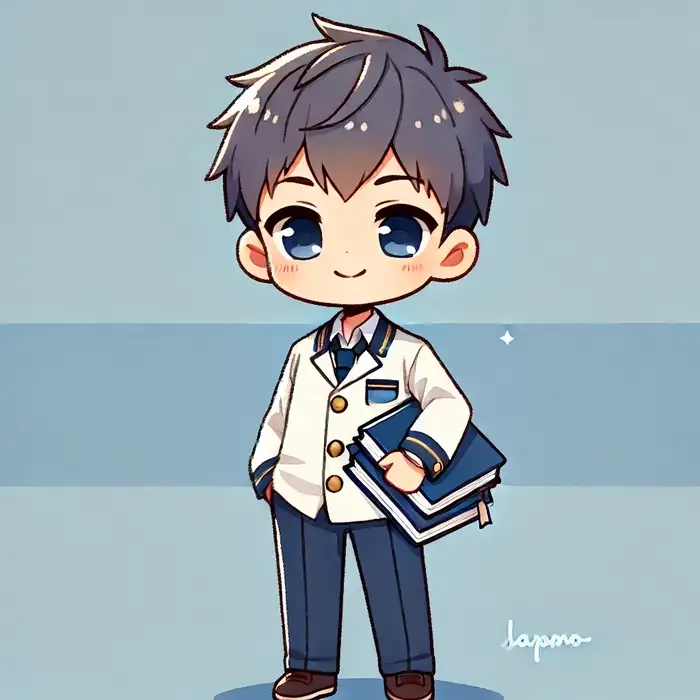 Hình ảnh học sinh nam chibi đáng yêu ngây thơ