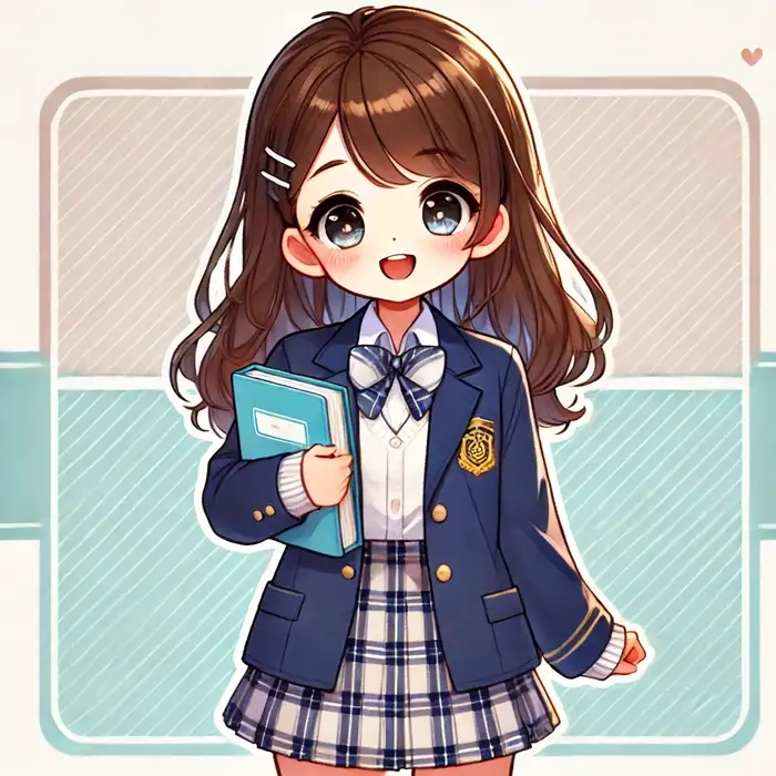 Chibi học sinh nữ xinh xắn và duyên dáng