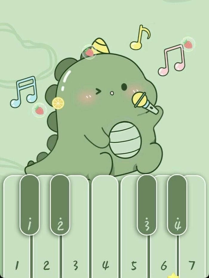 Hình nền khủng long chibi làm sáng màn hình