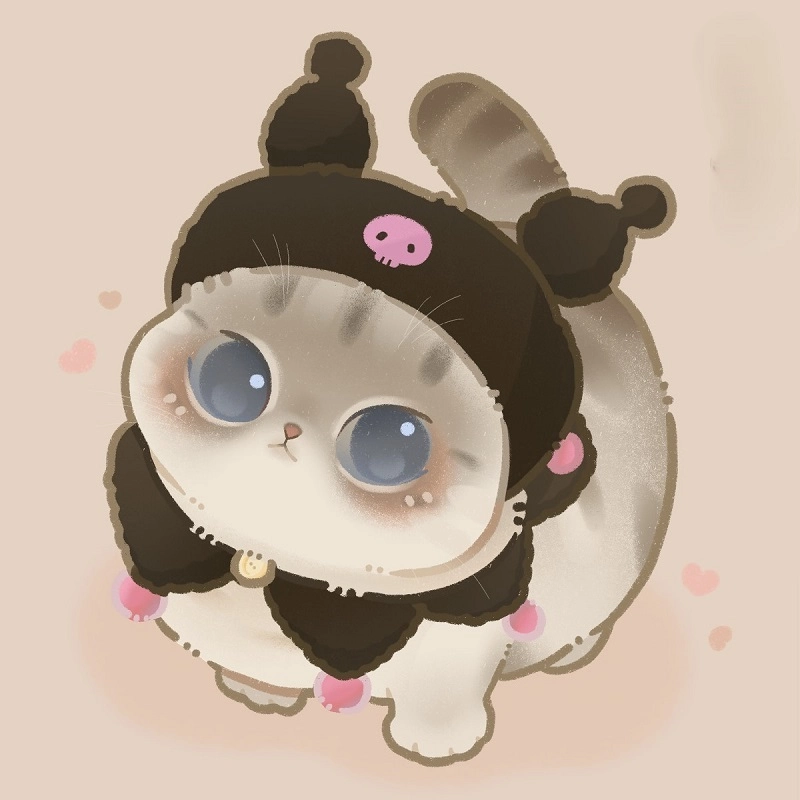 Avatar mèo chibi siêu đáng yêu cho profile