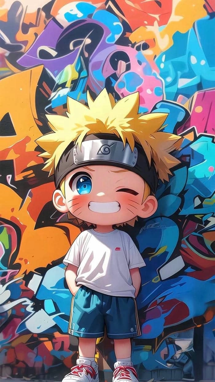 Ảnh Naruto chibi Cửu Vĩ sức mạnh bùng nổ trong hình hài nhỏ bé