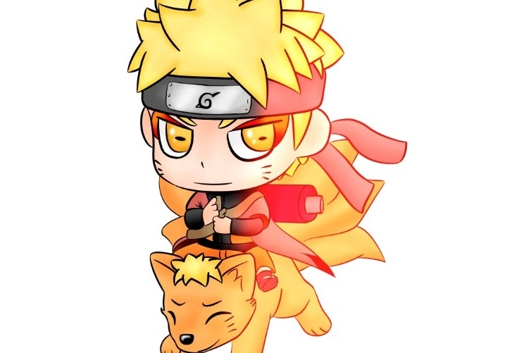 Naruto chibi Naruto khi sức mạnh và dễ thương hòa quyện