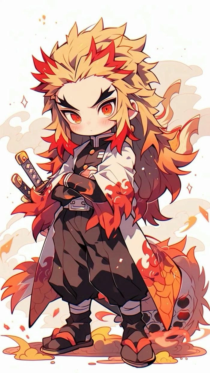 Cách vẽ rengoku chibi cực dễ chỉ trong vài bước