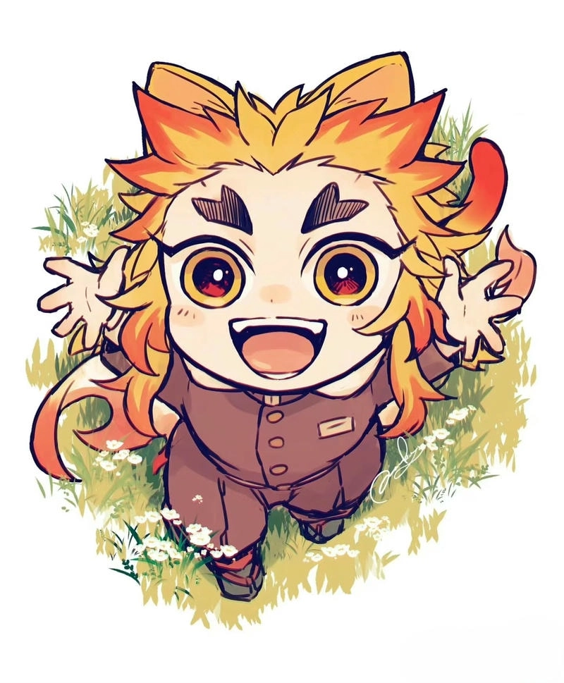 PNG Rengoku chibi cute chất lượng nét căng xịn