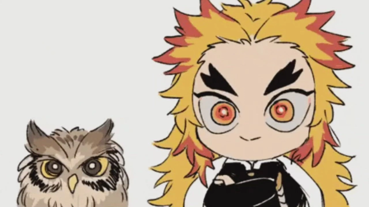 Rengoku chibi eating đáng yêu khi ăn ngon miệng