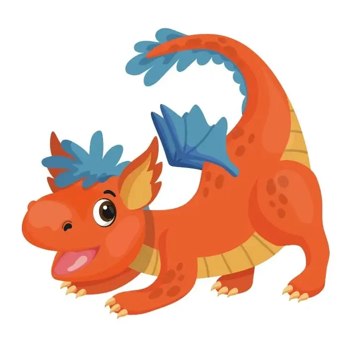 Rồng chibi dễ thương với thiết kế đầy màu sắc