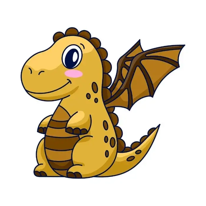 Con rồng chibi với đôi mắt sáng ngời dễ thương