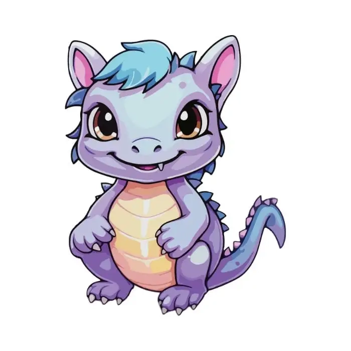 Vẽ con rồng chibi cute để tạo nét độc đáo trong tranh