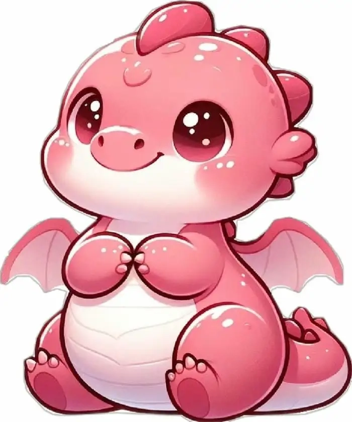 Hình ảnh con rồng chibi đẹp mắt tạo nên nét riêng cho bức tranh