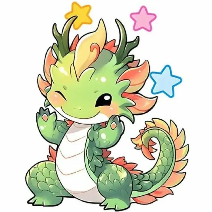 Rồng chibi ngầu với tạo hình đầy mạnh mẽ và độc đáo