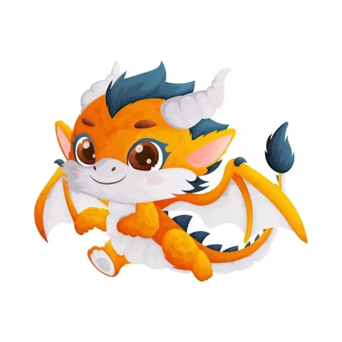 Rồng chibi dễ thương, mang đến sự vui nhộn cho mọi tác phẩm