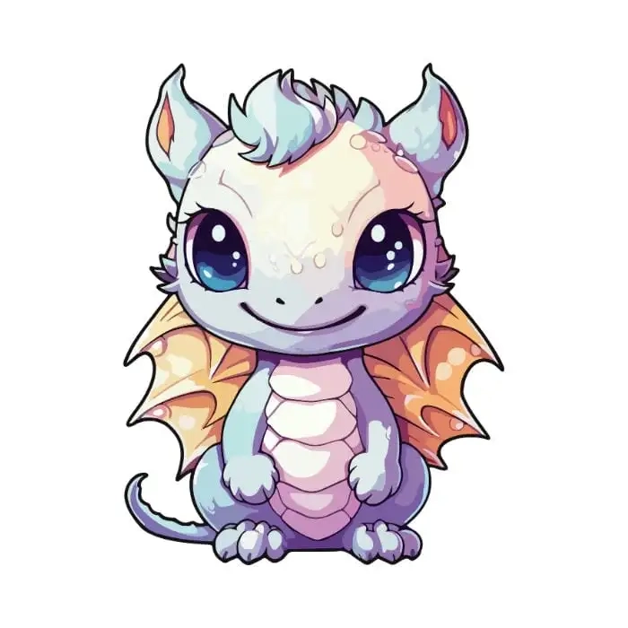 Rồng chibi dễ vẽ với các đường nét đơn giản và dễ hiểu