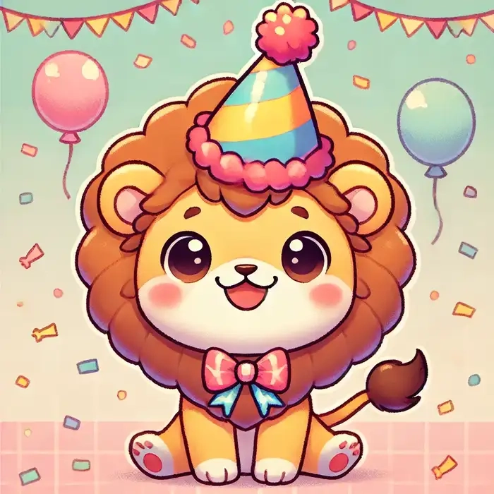 Hình ảnh sư tử chibi cực kỳ sinh động
