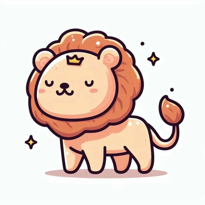Vẽ con sư tử chibi từng bước đơn giản