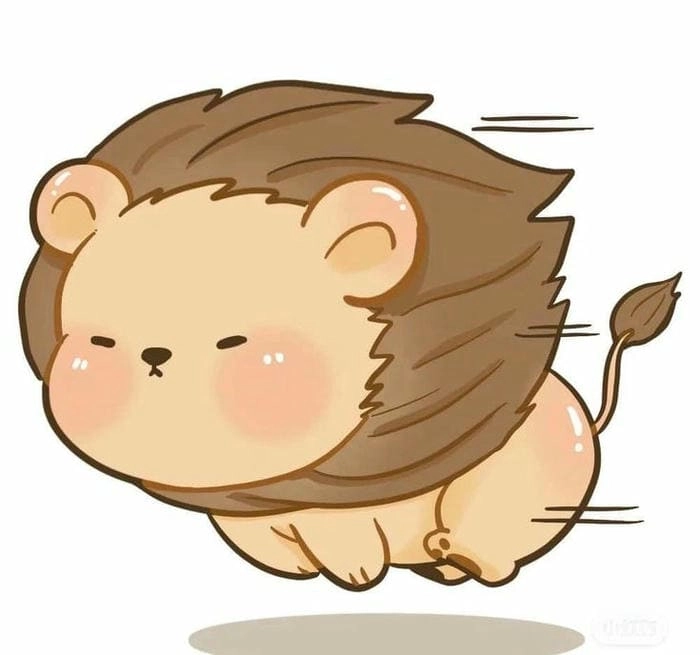 Hình con sư tử chibi cực kỳ vui nhộn