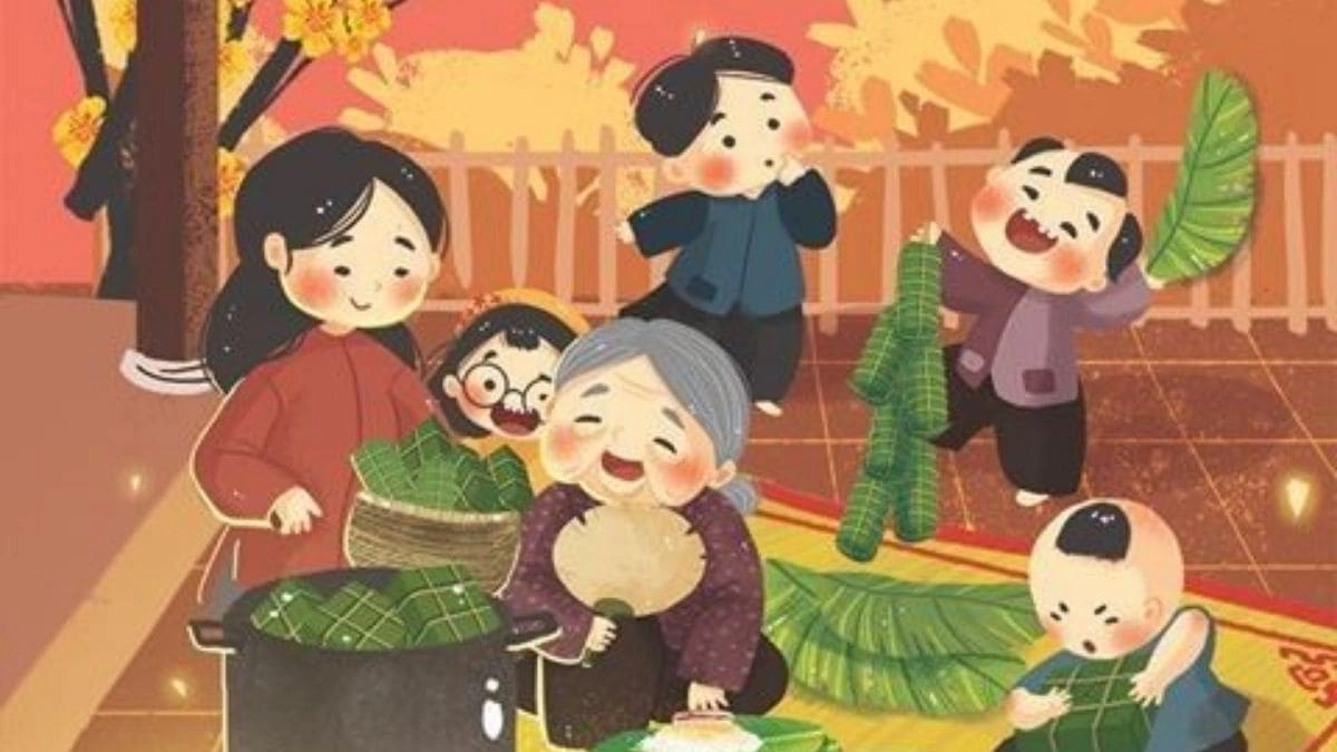Hình Tết Chibi thể hiện sự vui tươi ngày Tết