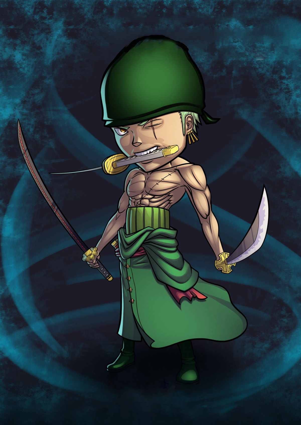 Zoro chibi cute nhìn phát mê ngay