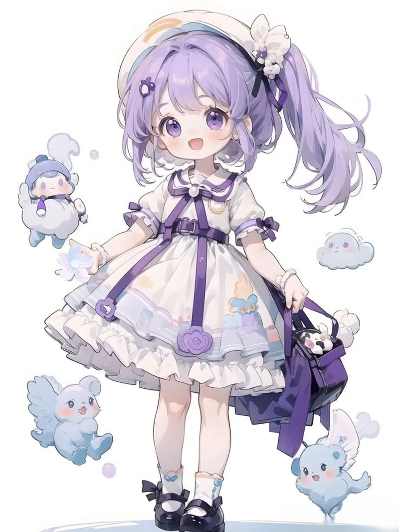 Ảnh cute tím với biểu cảm ngọt ngào