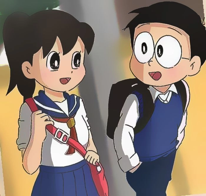 Hình ảnh Nobita và Shizuka cute đáng yêu