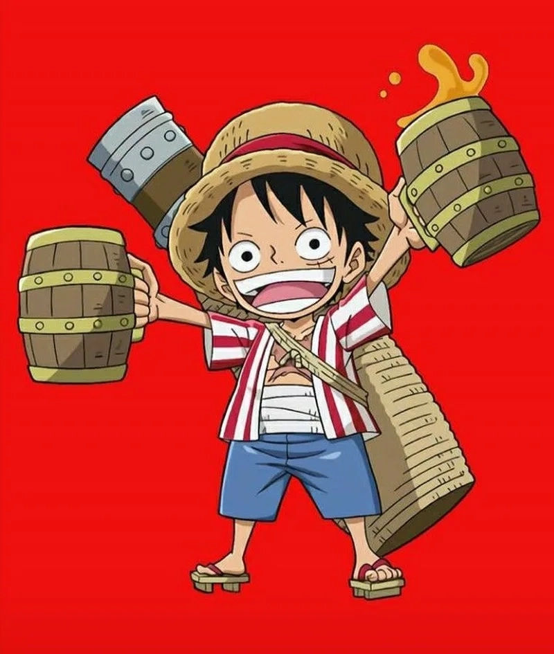 Luffy chibi cute One Piece gây ấn tượng mạnh mẽ