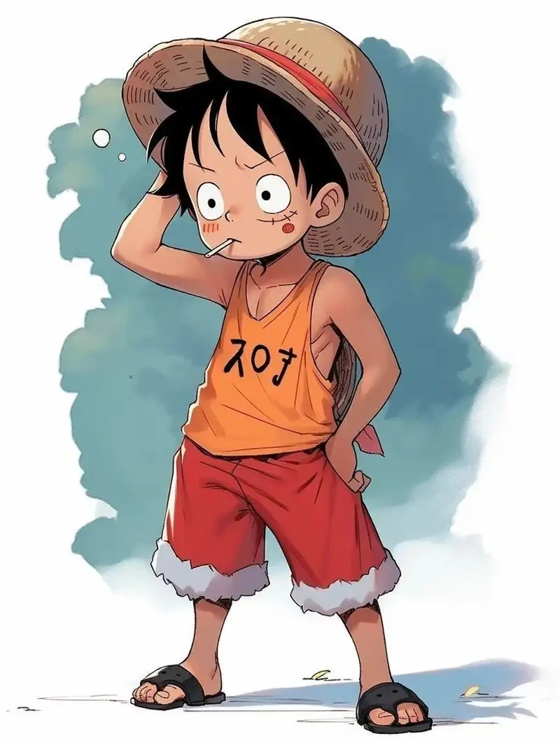 One Piece Luffy chibi wallpaper tạo điểm nhấn độc đáo