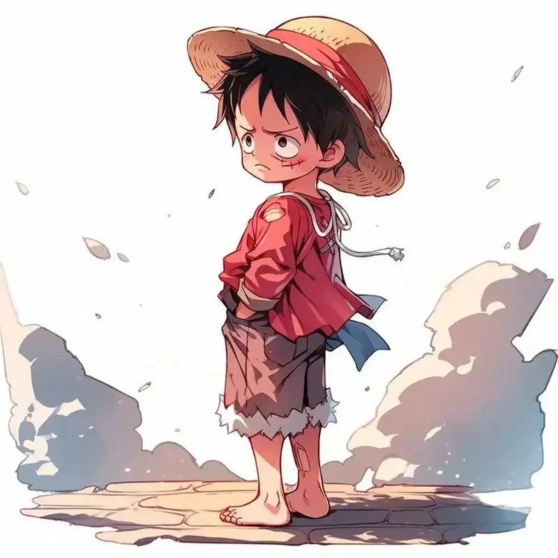 Ảnh Luffy chibi ngầu, thể hiện cá tính mạnh mẽ