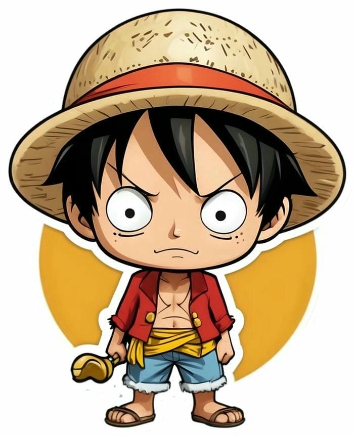 Luffy chibi 3D tạo chiều sâu cho nhân vật yêu thích