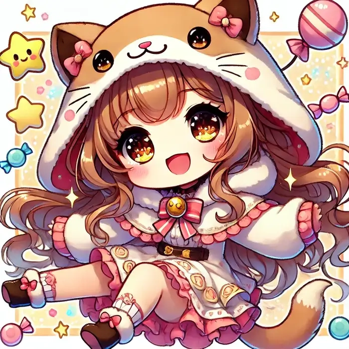 Chibi cô gái với ánh mắt cực cuốn hút