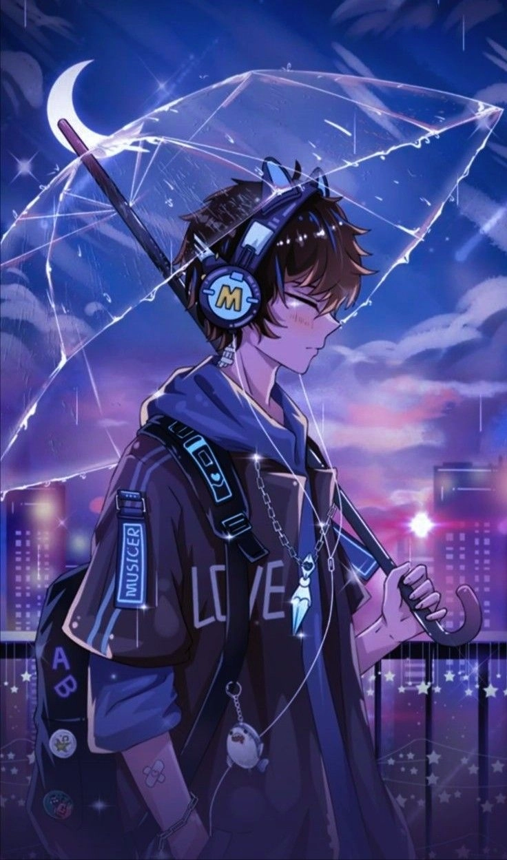 Ảnh anime nam ngầu đẹp như tượng tạc giữa màn đêm