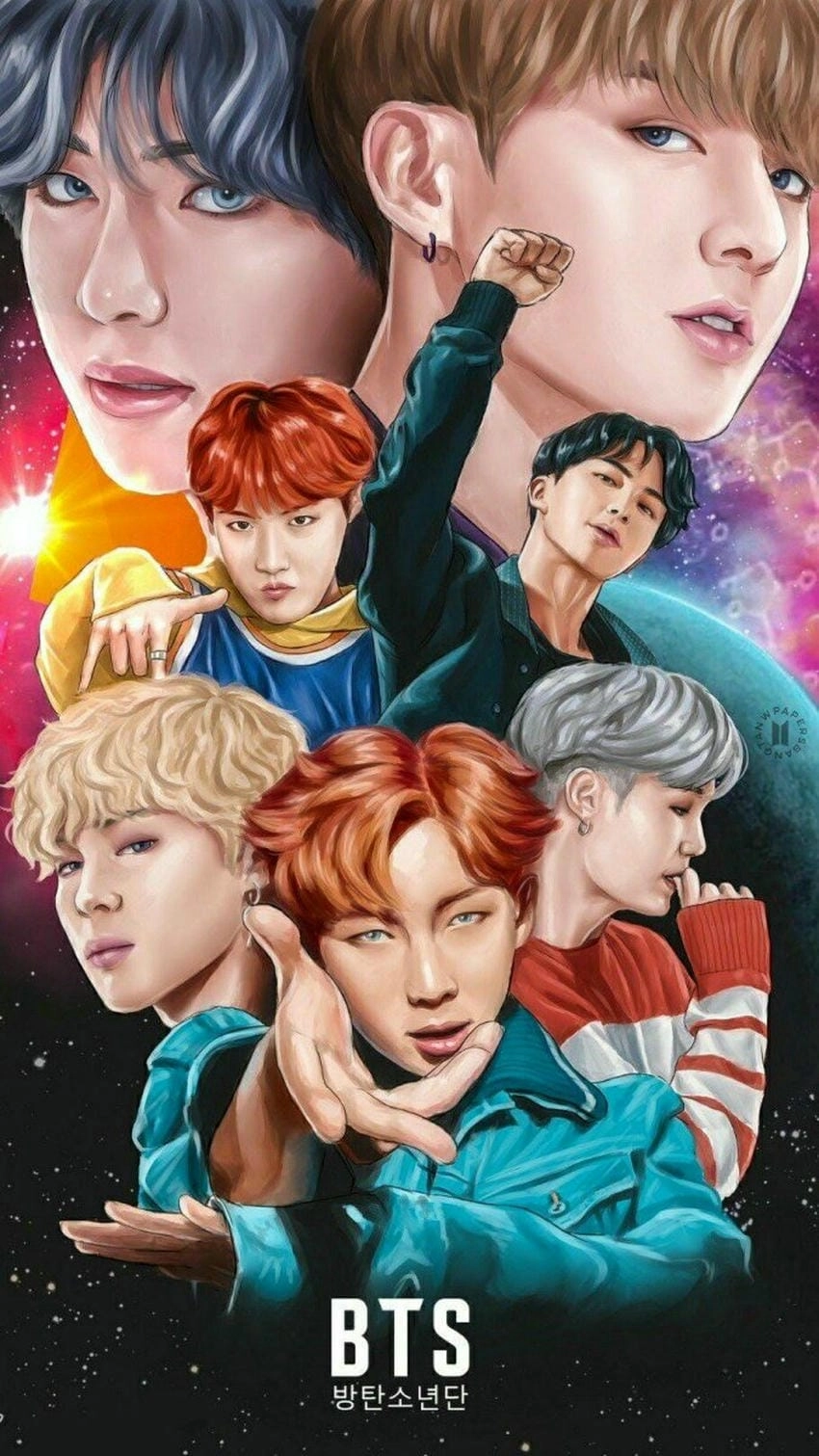 Hình nền BTS anime đậm chất nghệ thuật cuốn hút