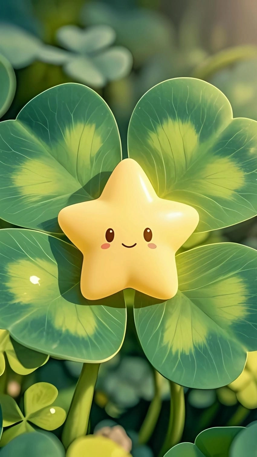 Hình nền cỏ 4 lá lucky đầy hy vọng